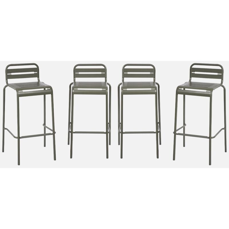 foto del prodotto set di 4 sedie da bar da giardino in acciaio