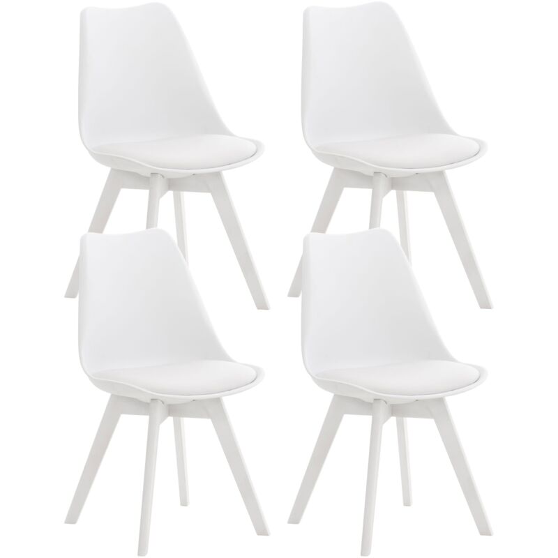 foto del prodotto set di 4 sedie da cucina sala da pranzo design moderno bianco sintetico 100001383