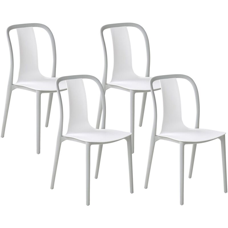 foto del prodotto set di 4 sedie da esterno in colore bianco e grigio spezia