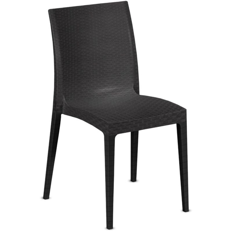 foto del prodotto set di 4 sedie da esterno palizzolo, sedia outdoor salvaspazio, impilabile, perfetta per giardini e verande, made in italy, 42x48 h81 cm, antracite