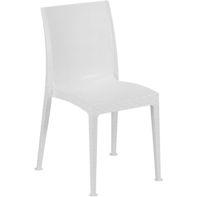 foto del prodotto set di 4 sedie da esterno palizzolo, sedia outdoor salvaspazio, impilabile, perfetta per giardini e verande, made in italy, 42x48 h81 cm, bianco