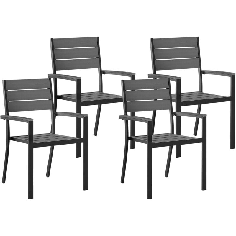 foto del prodotto set di 4 sedie da giardino grigio prato