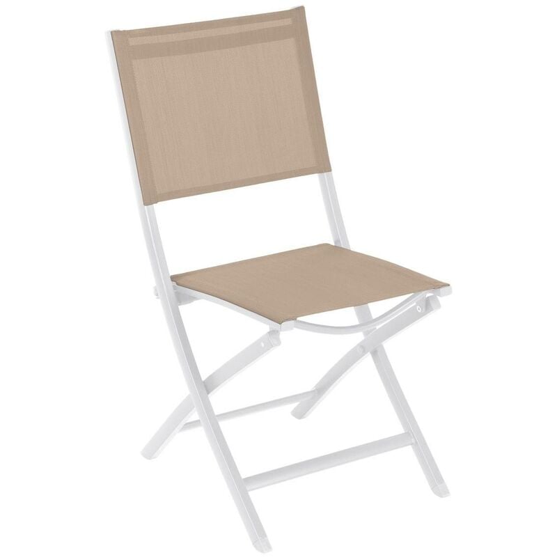 foto del prodotto set di 4 sedie da giardino pieghevoli essentia in lino e alluminio bianco trattato con resina epossidica hesp ride