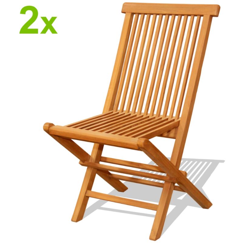 foto del prodotto set di 4 sedie da giardino pieghevoli in teak oliato teck