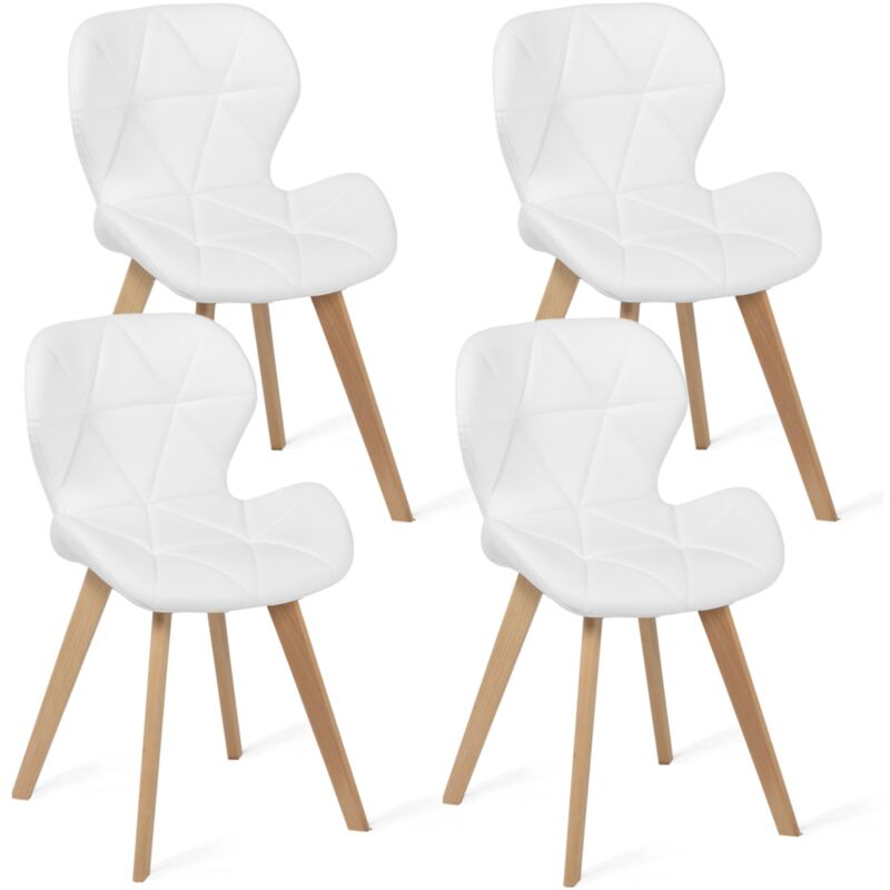 foto del prodotto set di 4 sedie da pranzo bianco robine