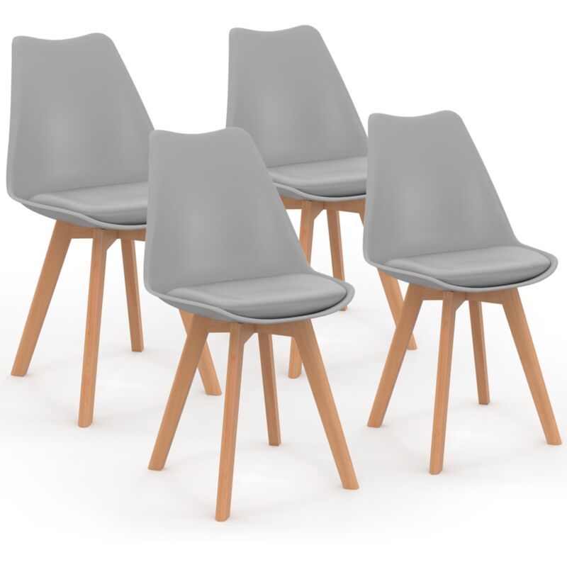 foto del prodotto set di 4 sedie da pranzo grigio chiaro sara