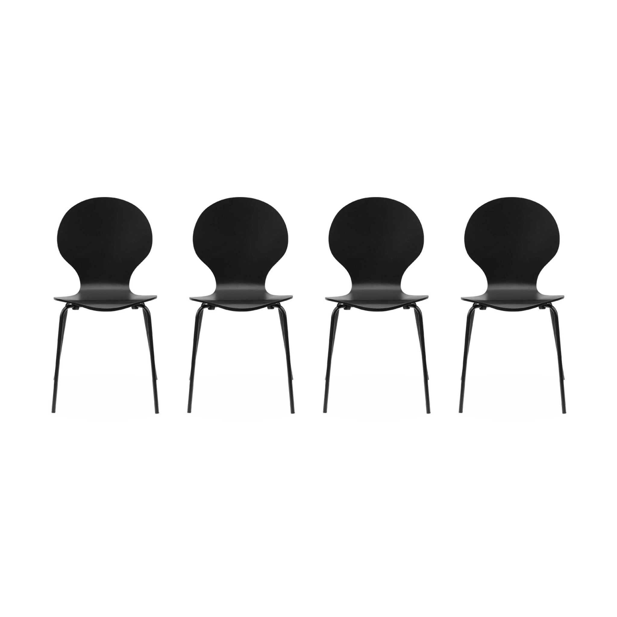 foto del prodotto set di 4 sedie da pranzo in legno con gambe in acciaio, stile retr ,