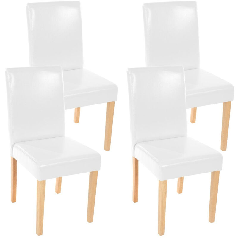 foto del prodotto set di 4 sedie da pranzo in materiale sintetico bianco con gambe leggere cds04147