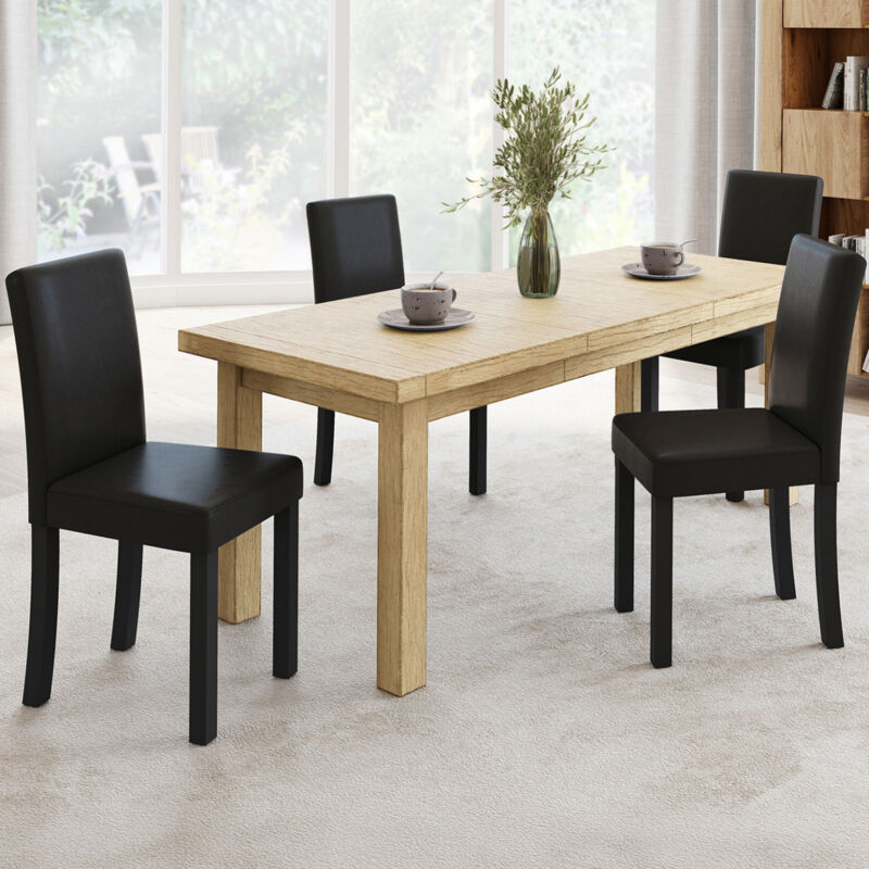 foto del prodotto set di 4 sedie da pranzo nere hannah