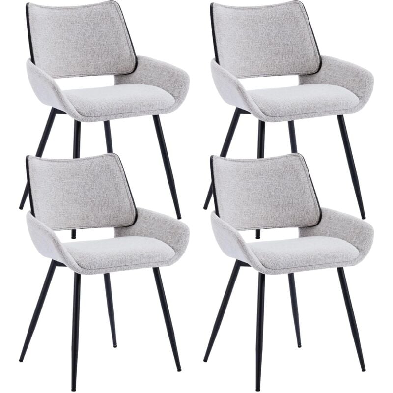 foto del prodotto set di 4 sedie da pranzo sedie da cucina moderne in tessuto sedie sala da pranzo con gambe in metallo, grigio