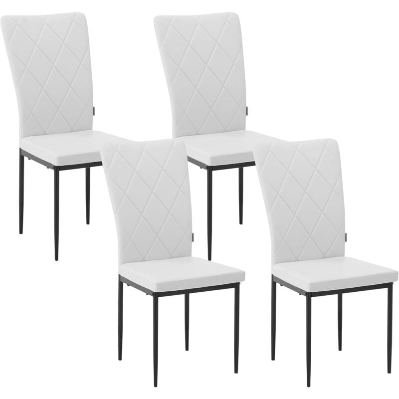 foto del prodotto set di 4 sedie in ecopelle per sala da pranzo moderna sedie da cucina con schienale alto,bianco woltu