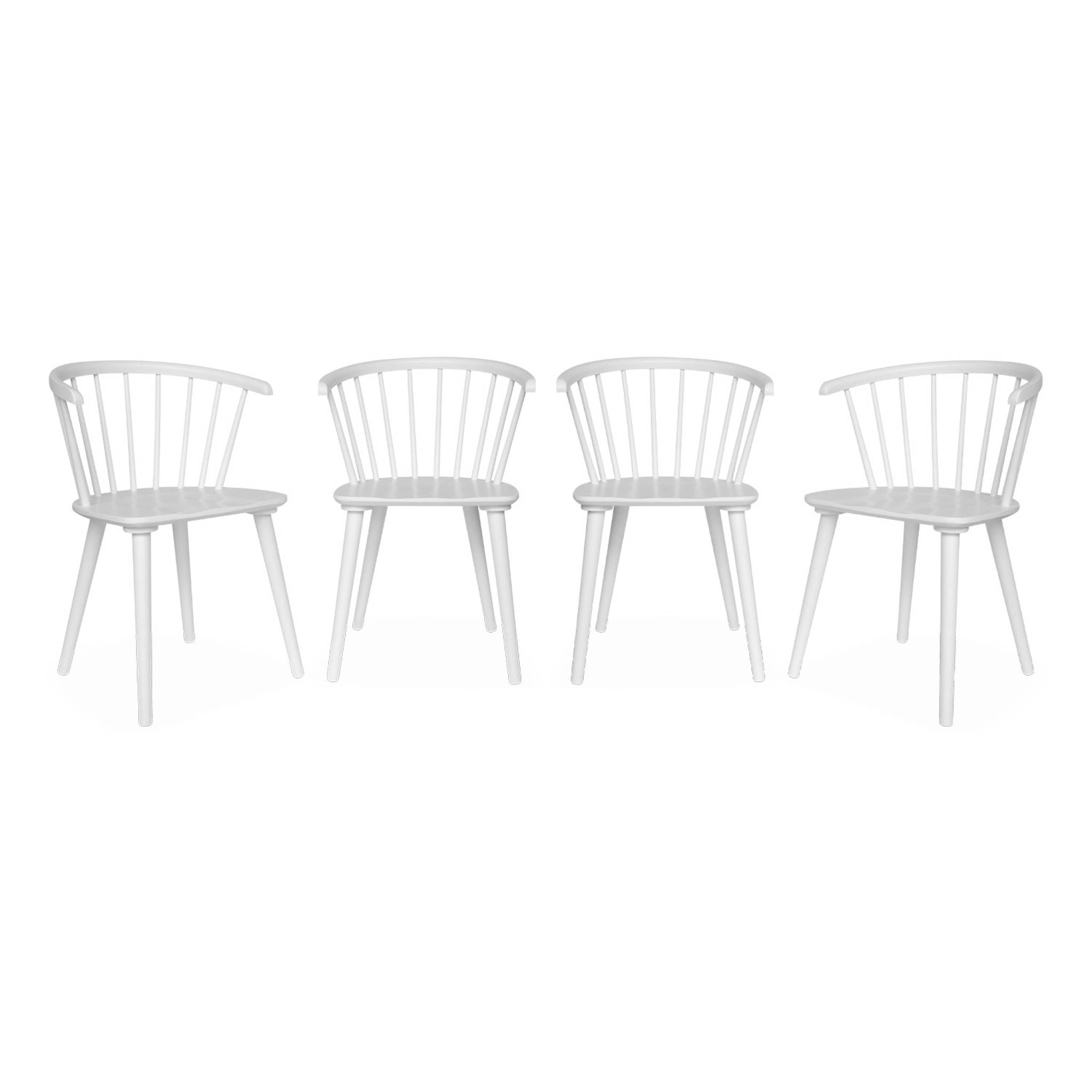 foto del prodotto set di 4 sedie in legno, bianco