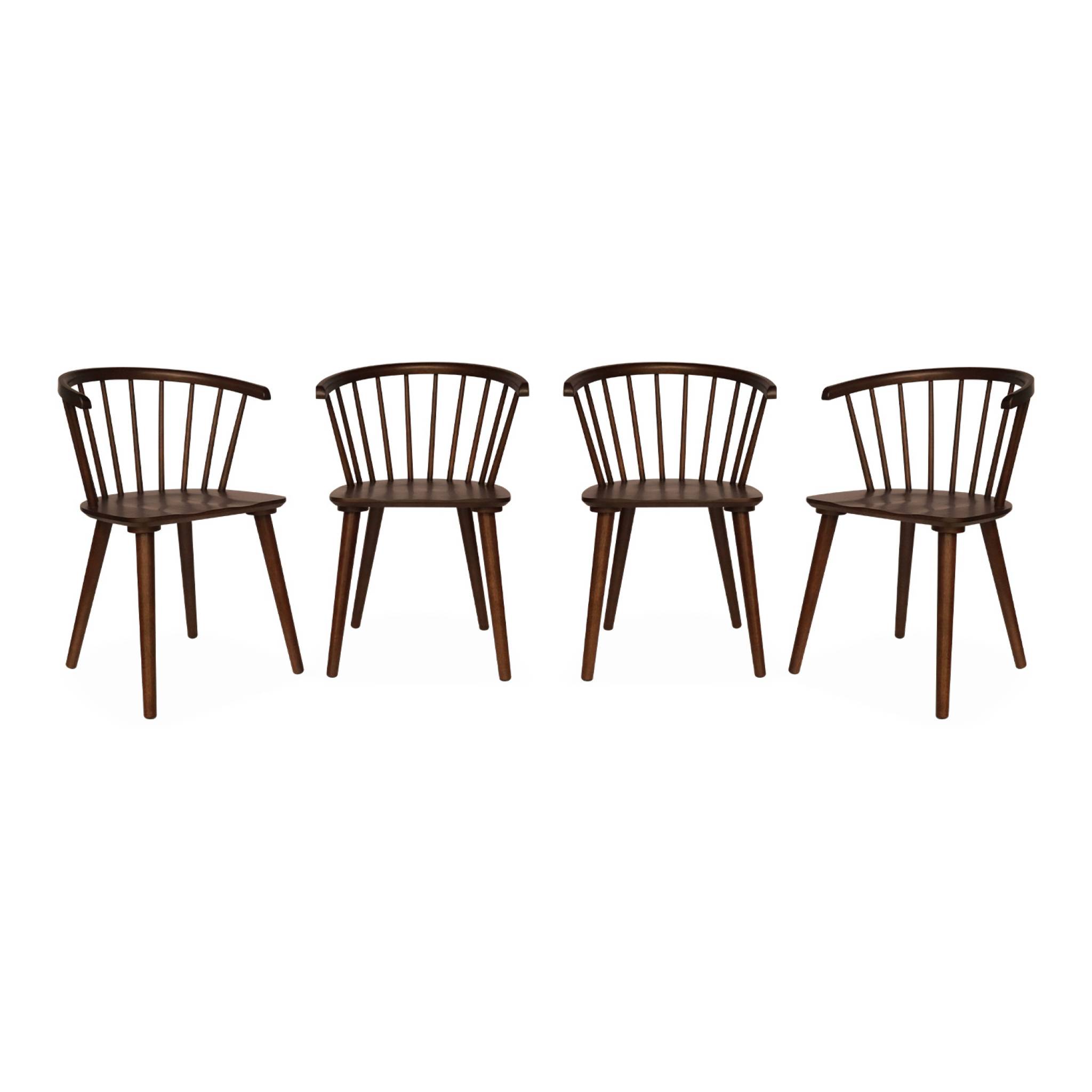 foto del prodotto set di 4 sedie in legno, marrone