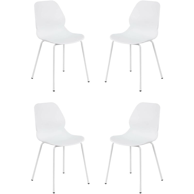 foto del prodotto set di 4 sedie per sala da pranzo in plastica polipropilene alta resistenza qualit di design moderno stile minimalista da cucina , cm 46x54x84 h