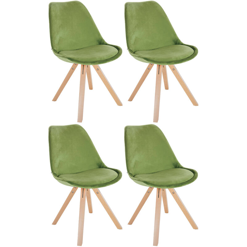 foto del prodotto set di 4 sedie sofia velvet verde chiaro natura quadrato 