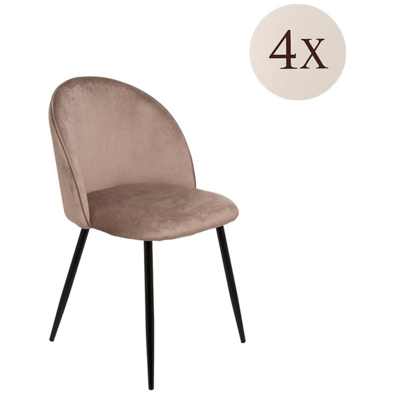 foto del prodotto set di 4 sedie stinson, poltrona rivestita in velluto, sedia da pranzo imbottita, seduta per riunioni, 51x54h82 cm, grigio, con imballo rinforzato