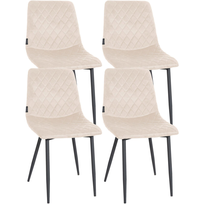 foto del prodotto set di 4 sedie telde velvet crema