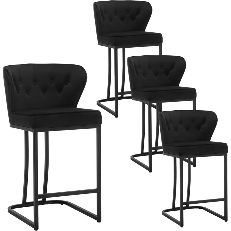 foto del prodotto set di 4 sgabelli da bar con schienale. sedie sala da pranzo con poggiapiedi. sedie ergonomica per cucina. camera da letto. soggiorno. sedie in