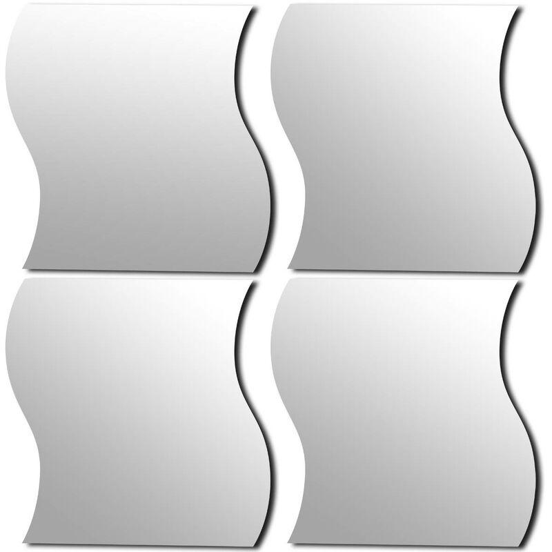 foto del prodotto set di 4 specchi a onda 28x30cm 2mm liscio tendance