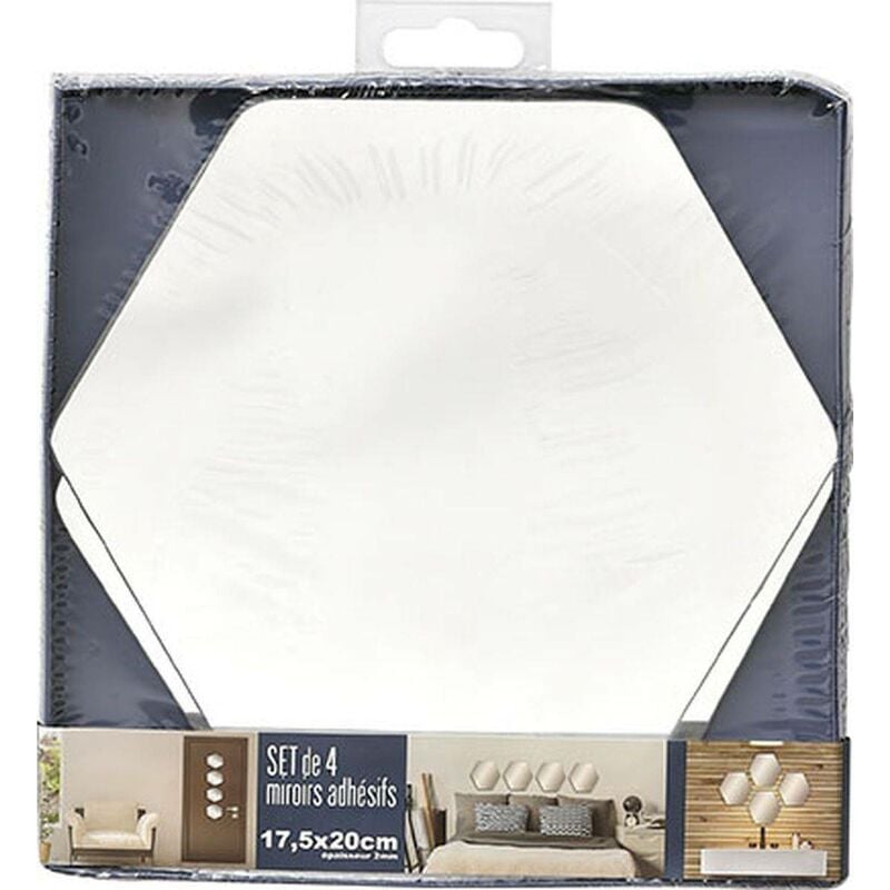 foto del prodotto set di 4 specchi esagonali 17,5x20cm 2mm liscio tendance