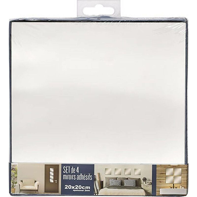foto del prodotto set di 4 specchi quadrati 20x20cm 2mm liscio tendance