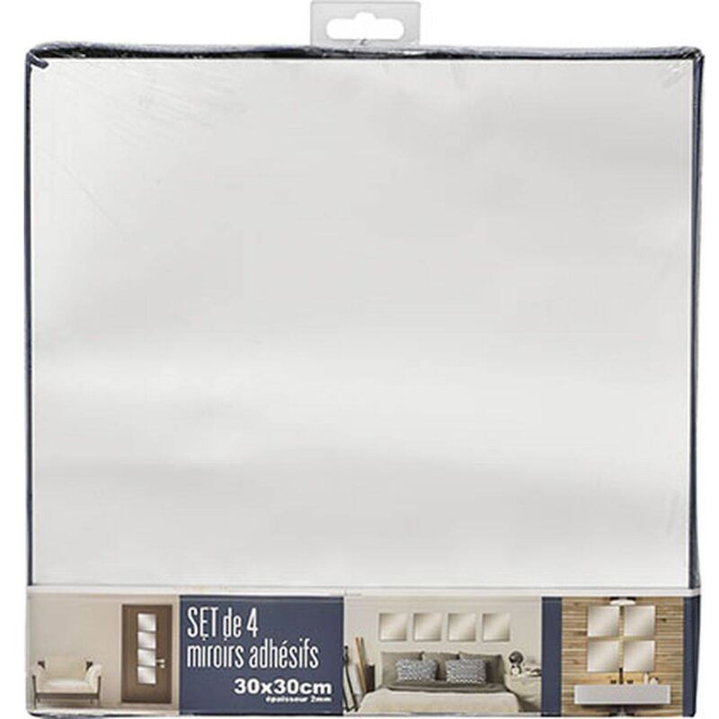 foto del prodotto set di 4 specchi quadrati 30x30cm 2mm liscio tendance