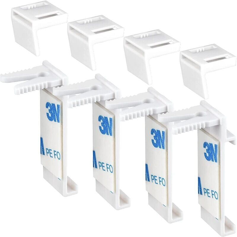 foto del prodotto set di 4 staffe di fissaggio per tenda a rullosenza forare accessori di ricambio supporto di bloccaggio per pvc