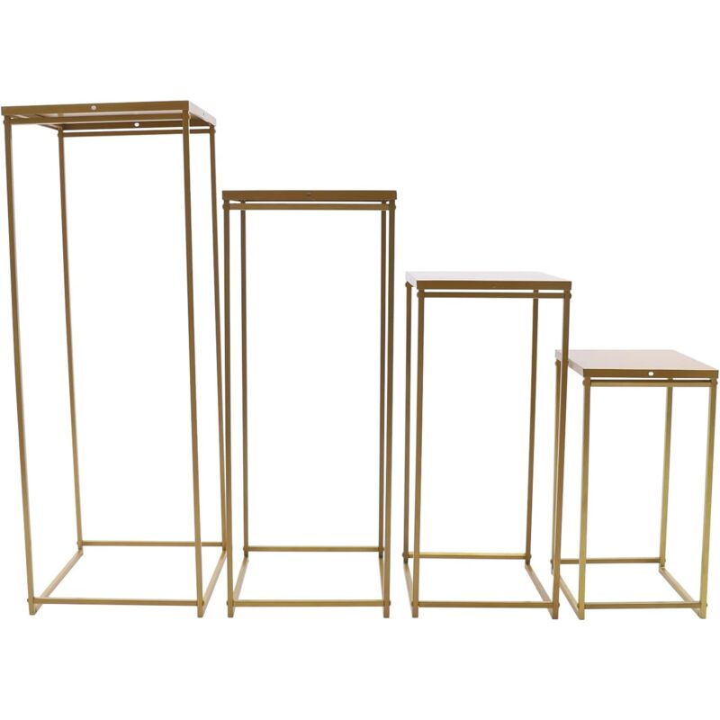 foto del prodotto set di 4 supporti per fiori dorati in metallo elegante porta fiori per matrimoni, feste e occasioni festive ideale come decorazione da tavolo per