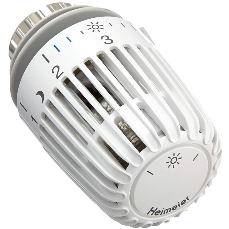 foto del prodotto set di 4 testine termostatiche per termosifone, tipo k, colore bianco heimeier