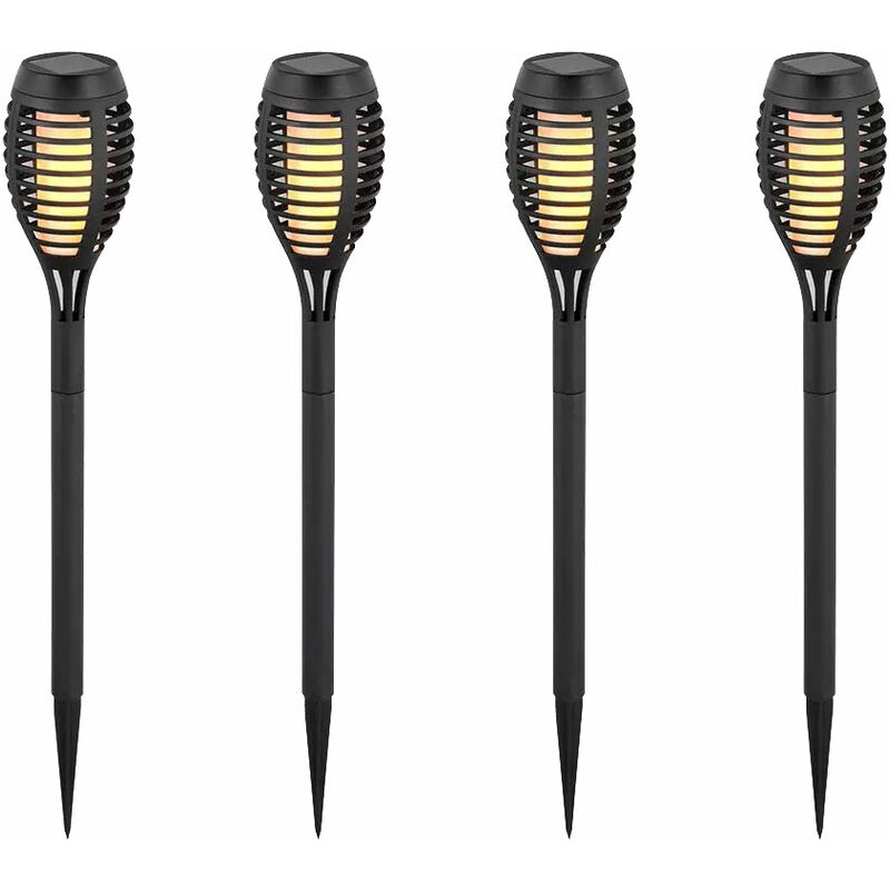 foto del prodotto set di 4 torce solari, luci esterne plug in, lampade da giardino, torcia solare da giardino, lampada da esterno, lampada plug in, led bianco caldo,