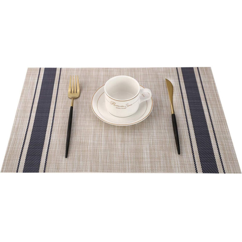foto del prodotto set di 4 tovagliette lavabili, tovaglietta resistenti al calore, antiscivolo per tavolo da cucina e ristoranti blu
