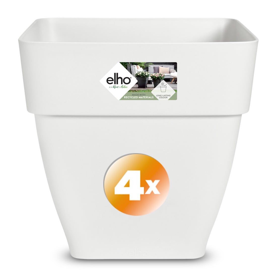 foto del prodotto set di 4 vasi da fiori bianchi 30x29x29cm 15,1l