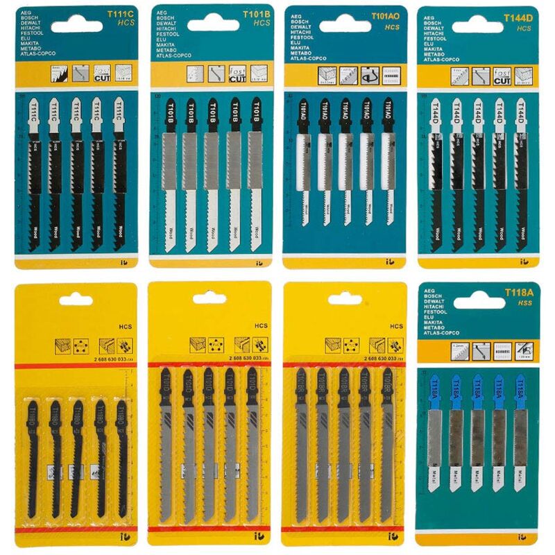 foto del prodotto set di 40 lame per sega t118a t111c t101b t101ao t119bo t101d t144d t101br,con custodia per tagliere legno, plastica e metallo