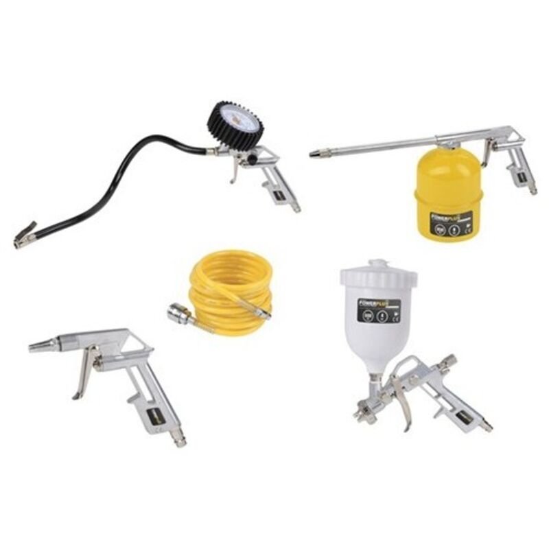 foto del prodotto set di 5 accessori per compressore a sgancio rapido powair0020 powerplus