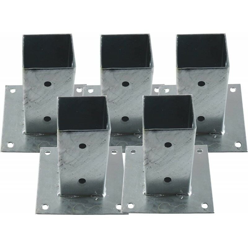foto del prodotto set di 5 ancora metallico quadrato 12x12 cm, base 17,5x17,5 cm. ideale per i pali in legno