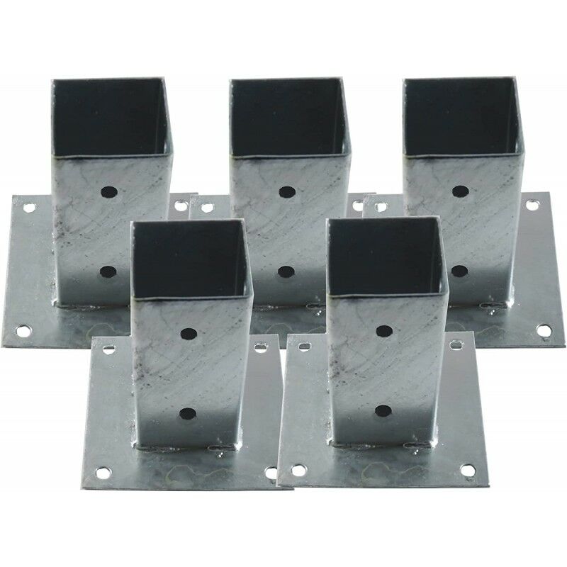 foto del prodotto set di 5 ancora metallico quadrato 7x7 cm, base 15x15 cm. ideale per pali in legno