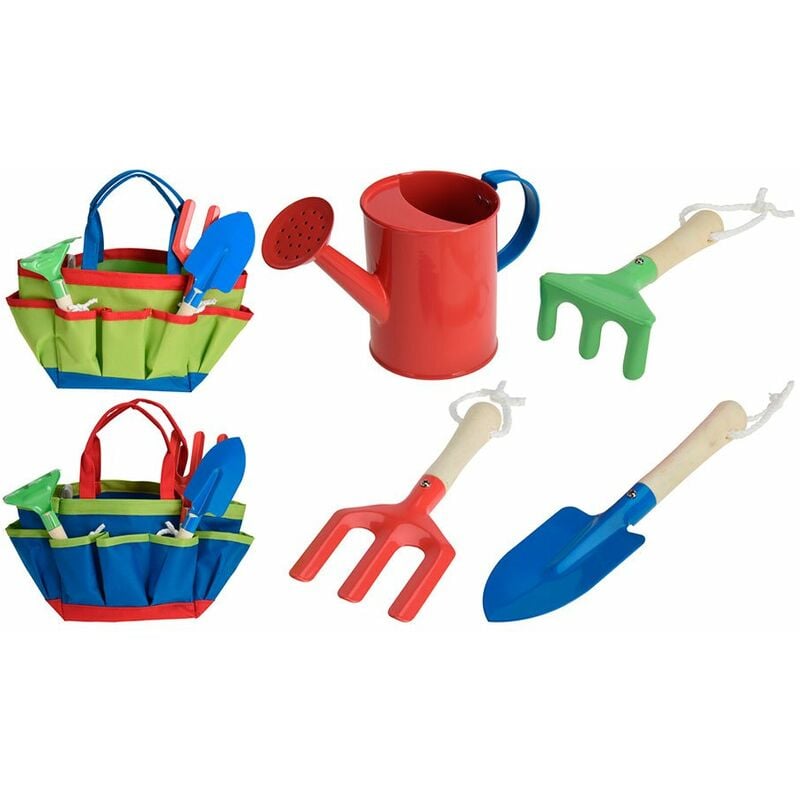 foto del prodotto set di 5 attrezzi da giardinaggio per bambini