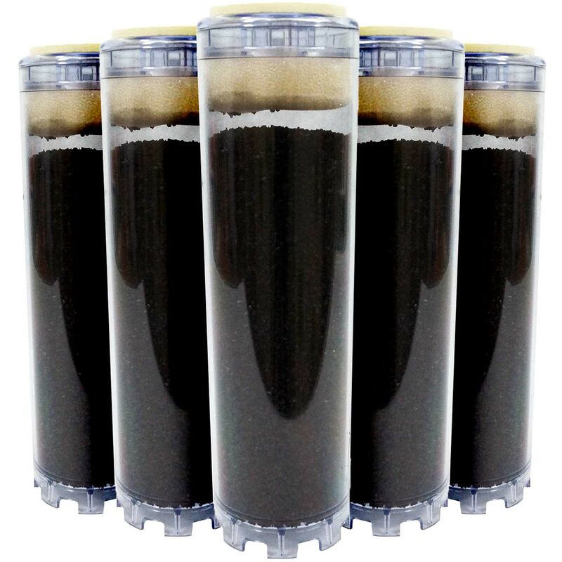 foto del prodotto set di 5 cartucce a carbone attivo - 9'3 4 per portafiltro acqua