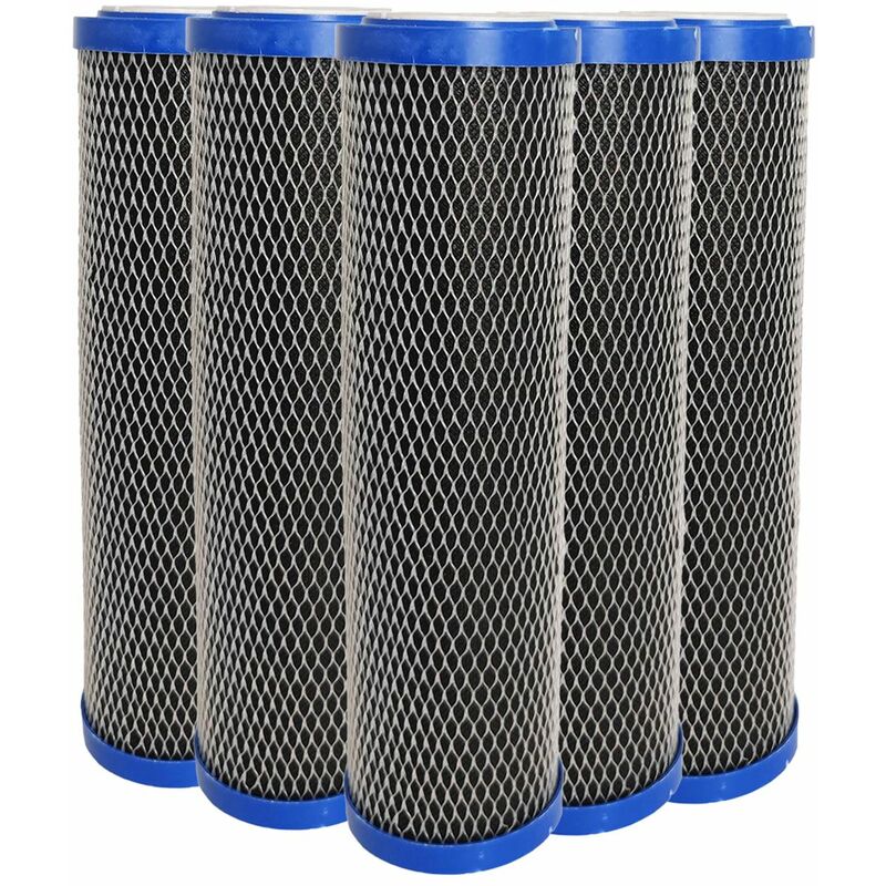 foto del prodotto set di 5 cartucce duo 5 m e carbone attivo 9 3 4 per portafiltro acqua