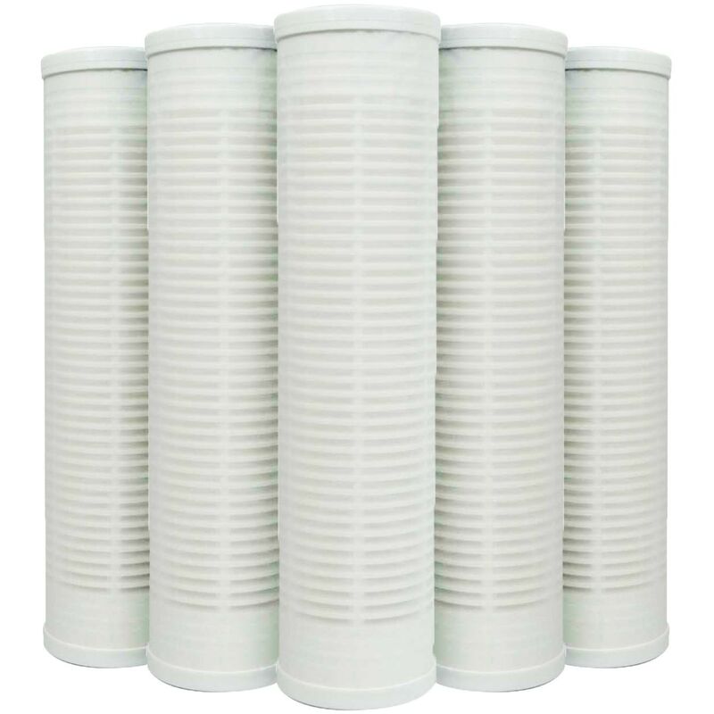 foto del prodotto set di 5 cartucce in tessuto lavabili 60 m - 9'3 4 per portafiltro acqua