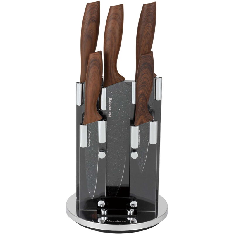 foto del prodotto set di 5 coltelli da cucina con supporto klausberg kb 7615