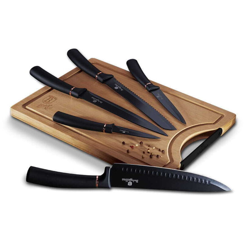foto del prodotto set di 5 coltelli da cucina con tagliere berlinger haus bh 2550