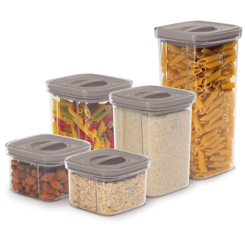 foto del prodotto set di 5 contenitori per alimenti berlinger haus bh 8576 tortora