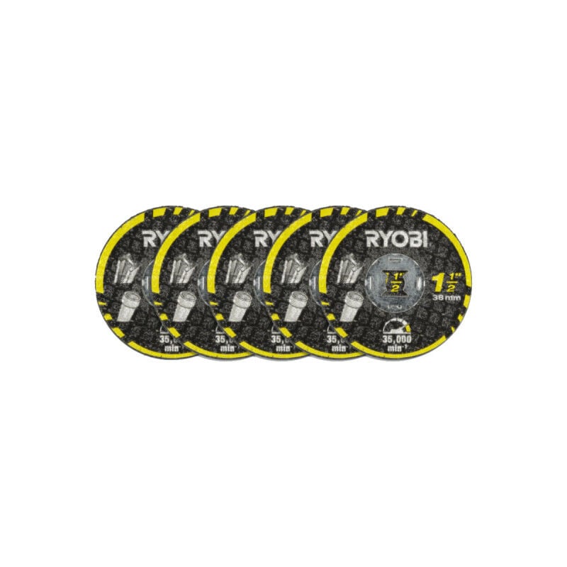 foto del prodotto set di 5 dischi da taglio ryobi ez lock rar302 5 38 mm