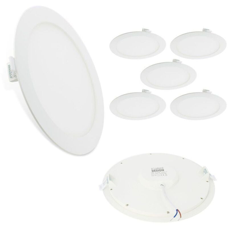 foto del prodotto set di 5 downlight a led extra piatti da 18 w. temp rature de couleur bianco neutro 4000k