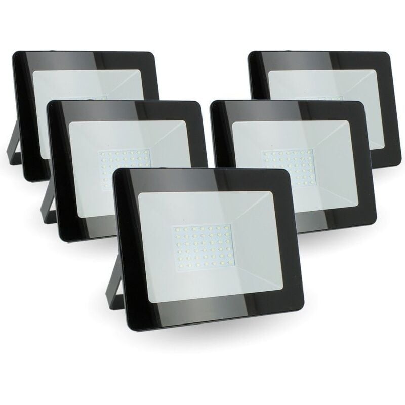 foto del prodotto set di 5 faretti led da esterno 30w ip65 temp rature de couleur bianco neutro 4000k