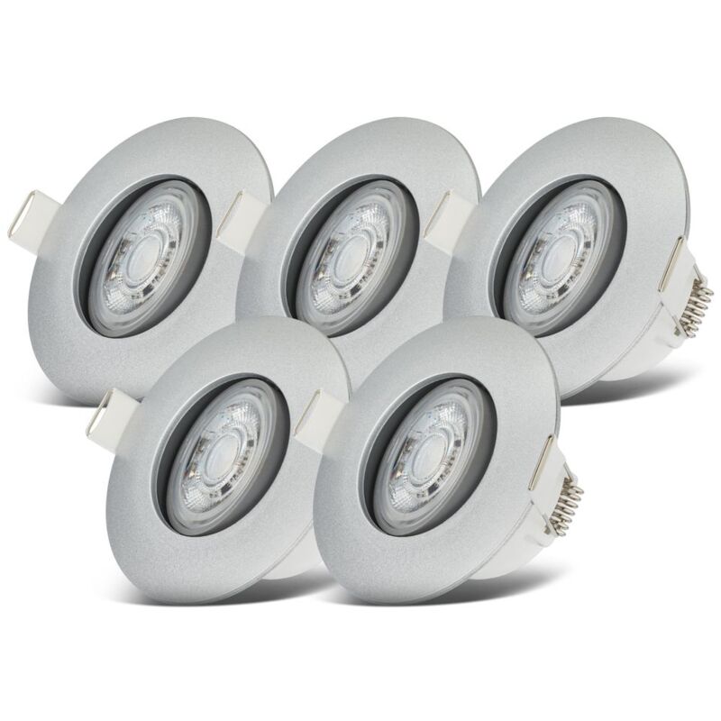 foto del prodotto set di 5 faretti led da incasso 230v, faretto led orientabile per bagno ip65, faretti da soffitto dimmerabili all infinito, spot led, spot da