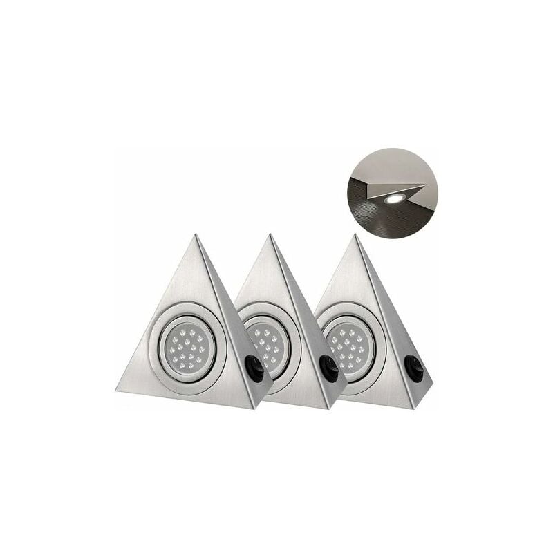 foto del prodotto set di 5 faretti led, triangolari, per illuminazione mobile cucina, luce bianca