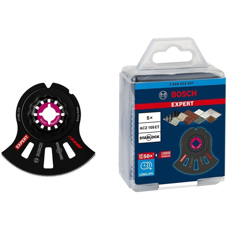foto del prodotto set di 5 lame per utensili multifunzione bosch expert multimaterial segment acz 105 et 2 608 664 207