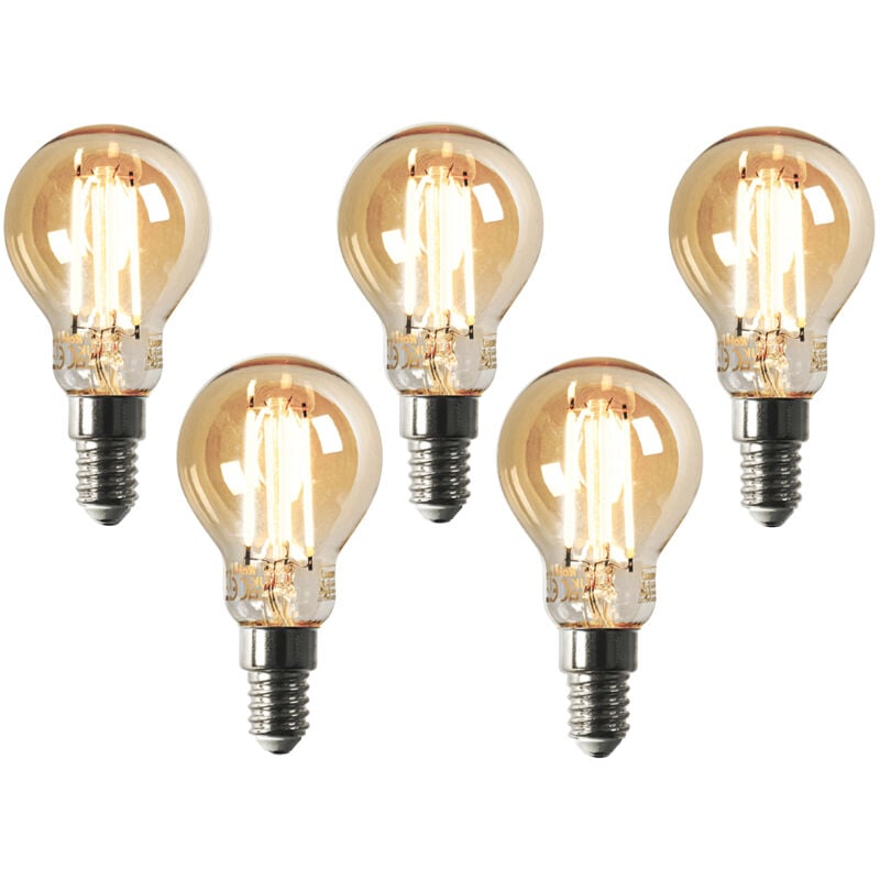 foto del prodotto set di 5 lampada smart e14 dimmerabile in kelvin led p45 goldline 4.9w 470 lm 1800 4000k luedd